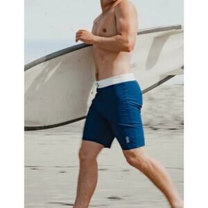 Driftline Men's Blue Wetsuit Lined Boardshorts Thunderstorm Size 38